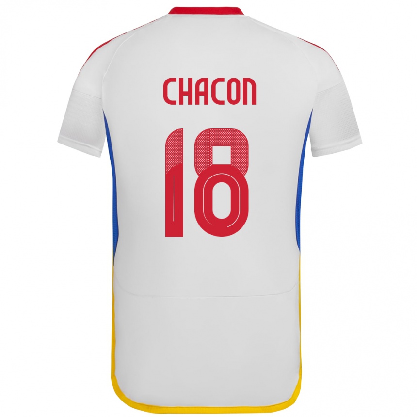 Gyermek Labdarúgás Venezuela Yerson Chacón #18 Fehér Idegenbeli Jersey 24-26 Mez Póló Ing