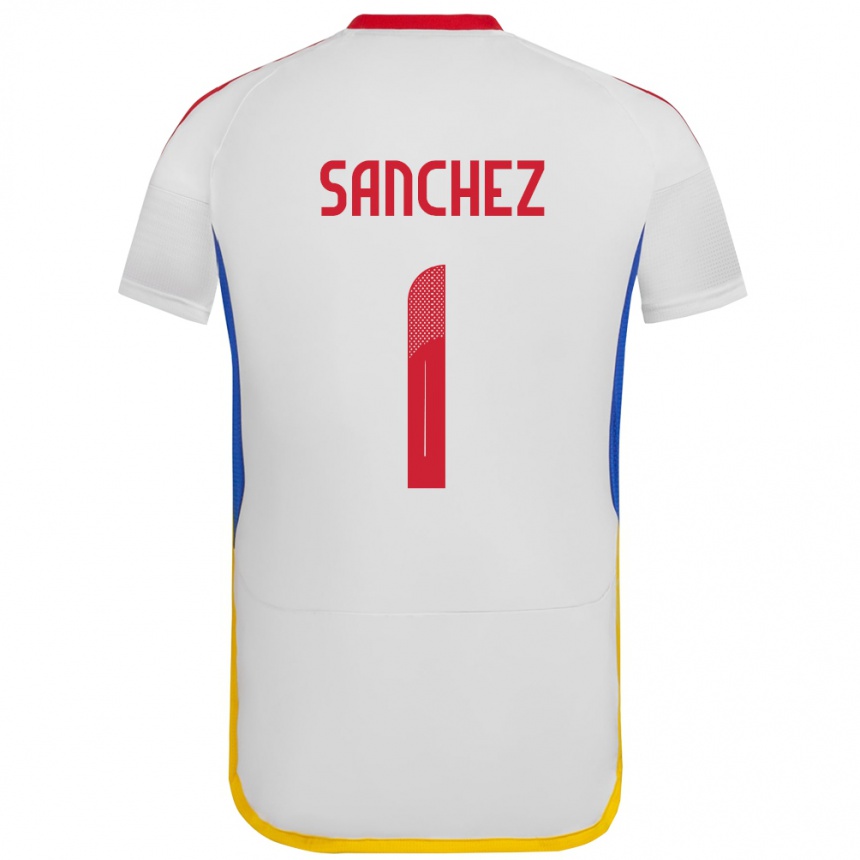 Gyermek Labdarúgás Venezuela Jorge Sánchez #1 Fehér Idegenbeli Jersey 24-26 Mez Póló Ing