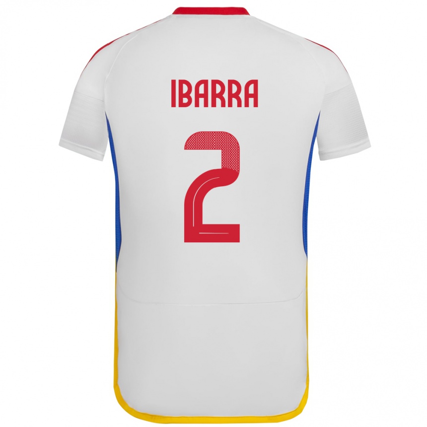 Gyermek Labdarúgás Venezuela Pablo Ibarra #2 Fehér Idegenbeli Jersey 24-26 Mez Póló Ing