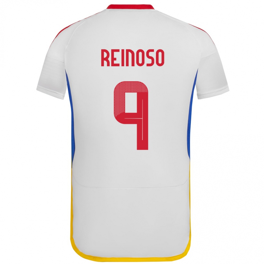 Gyermek Labdarúgás Venezuela Lucciano Reinoso #9 Fehér Idegenbeli Jersey 24-26 Mez Póló Ing