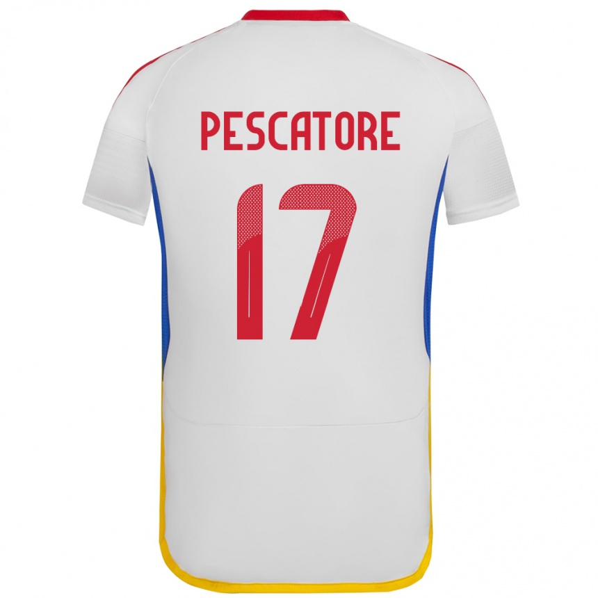 Gyermek Labdarúgás Venezuela Camila Pescatore #17 Fehér Idegenbeli Jersey 24-26 Mez Póló Ing