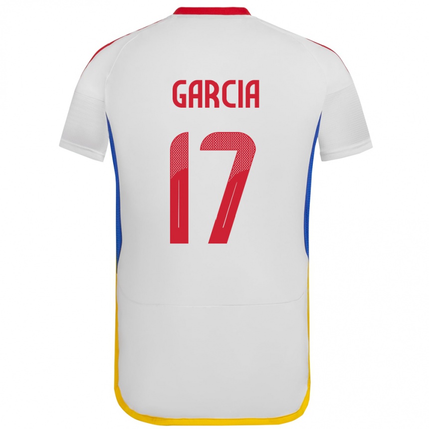 Gyermek Labdarúgás Venezuela Gabriela García #17 Fehér Idegenbeli Jersey 24-26 Mez Póló Ing