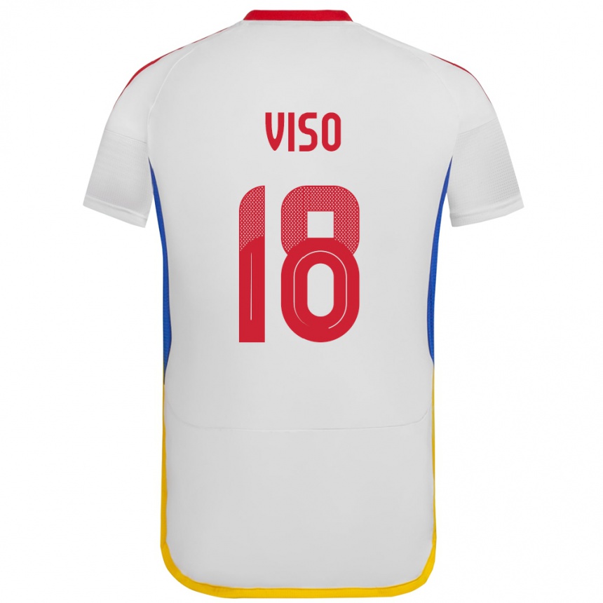 Gyermek Labdarúgás Venezuela Ysaura Viso #18 Fehér Idegenbeli Jersey 24-26 Mez Póló Ing