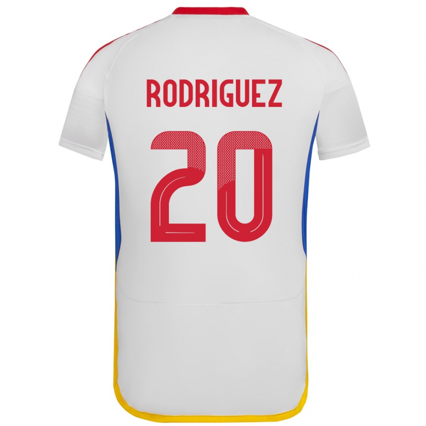 Gyermek Labdarúgás Venezuela Dayana Rodríguez #20 Fehér Idegenbeli Jersey 24-26 Mez Póló Ing