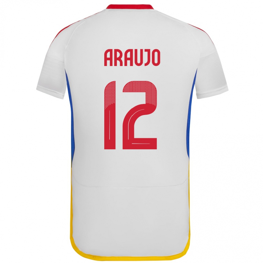 Gyermek Labdarúgás Venezuela Sabrina Araujo #12 Fehér Idegenbeli Jersey 24-26 Mez Póló Ing