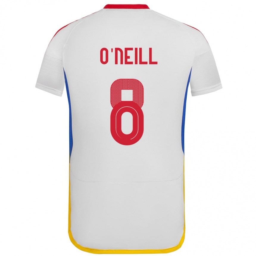 Gyermek Labdarúgás Venezuela Sonia O'neill #8 Fehér Idegenbeli Jersey 24-26 Mez Póló Ing