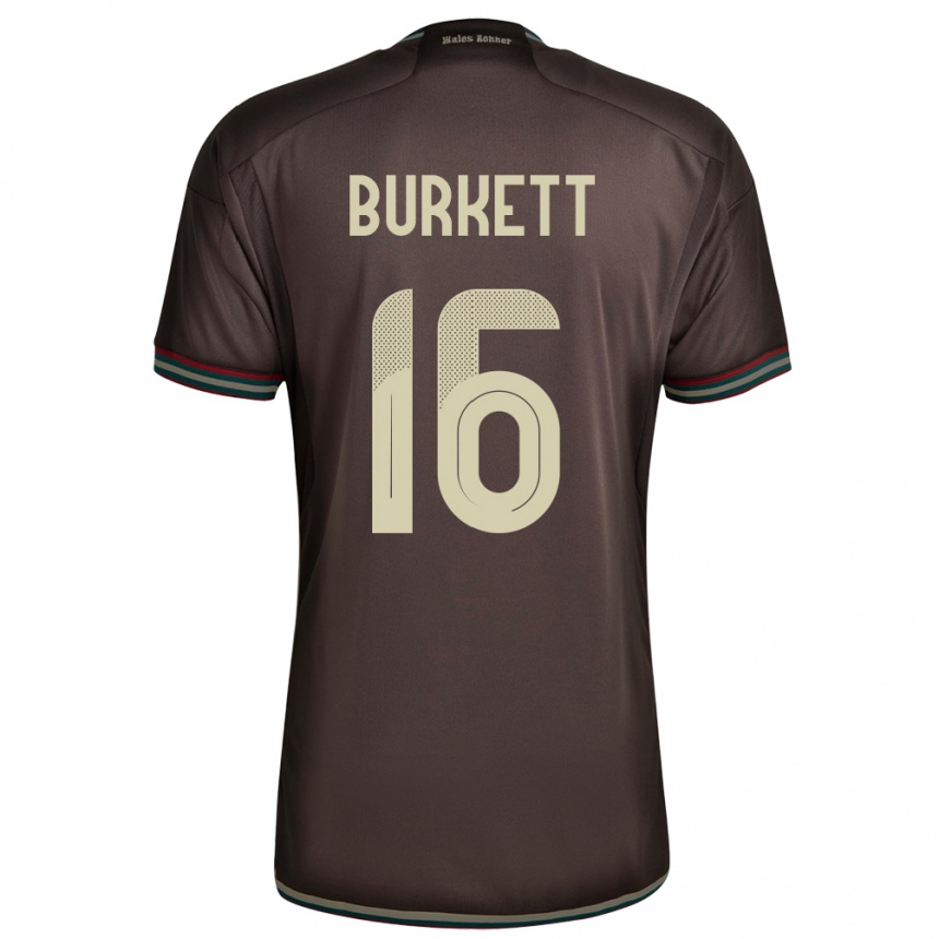 Gyermek Labdarúgás Jamaica Brian Burkett #16 Éjszakai Barna Idegenbeli Jersey 24-26 Mez Póló Ing