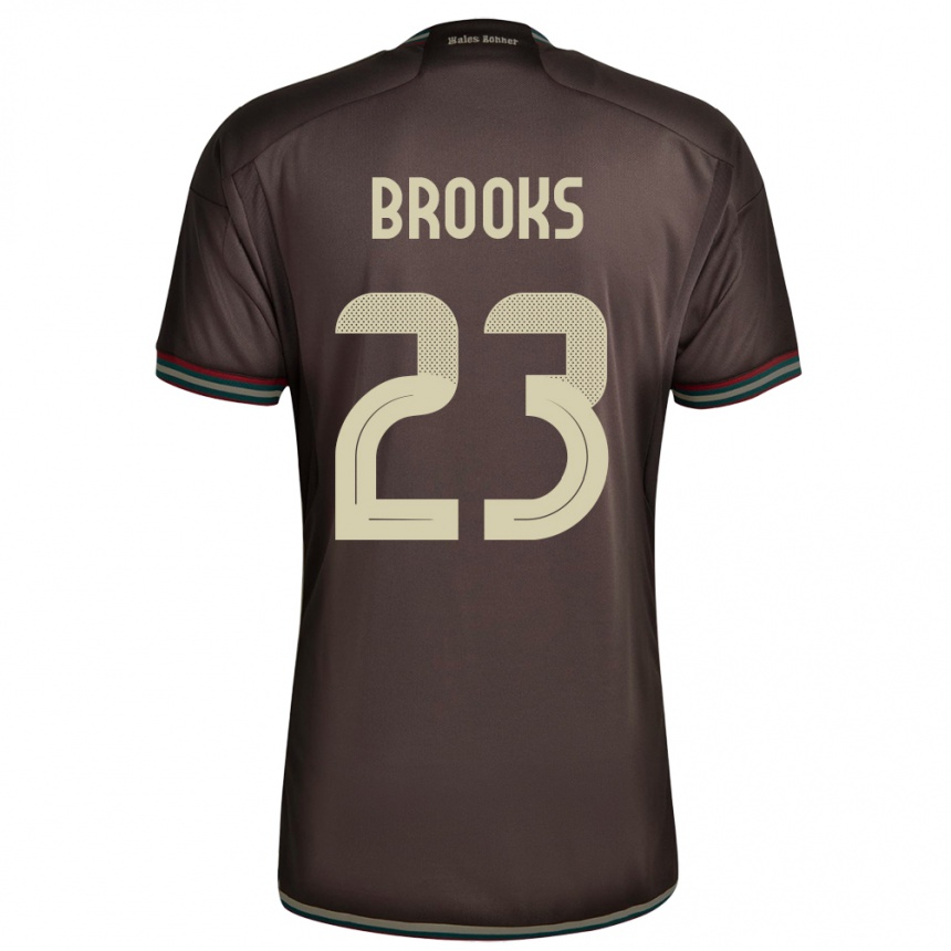 Gyermek Labdarúgás Jamaica Liya Brooks #23 Éjszakai Barna Idegenbeli Jersey 24-26 Mez Póló Ing