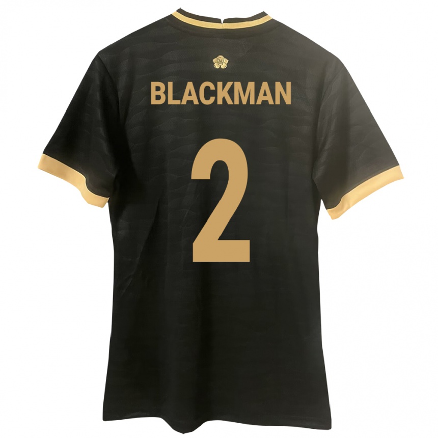 Gyermek Labdarúgás Panama César Blackman #2 Fekete Idegenbeli Jersey 24-26 Mez Póló Ing