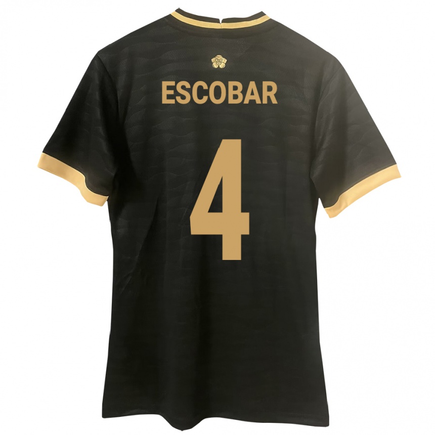 Gyermek Labdarúgás Panama Fidel Escobar #4 Fekete Idegenbeli Jersey 24-26 Mez Póló Ing