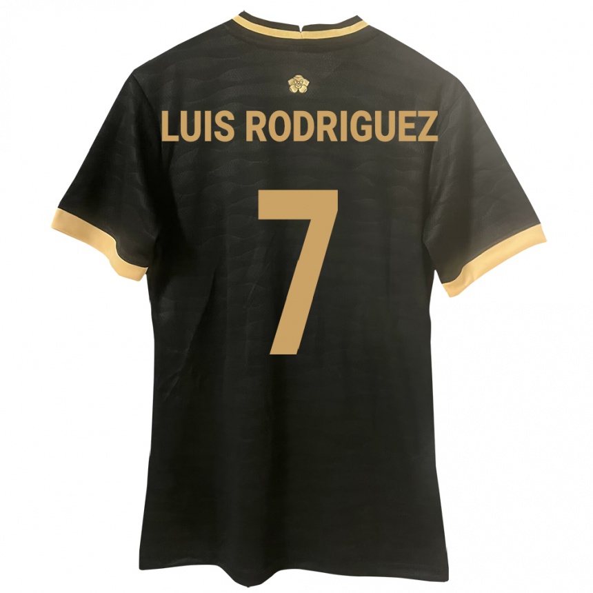 Gyermek Labdarúgás Panama José Luis Rodríguez #7 Fekete Idegenbeli Jersey 24-26 Mez Póló Ing