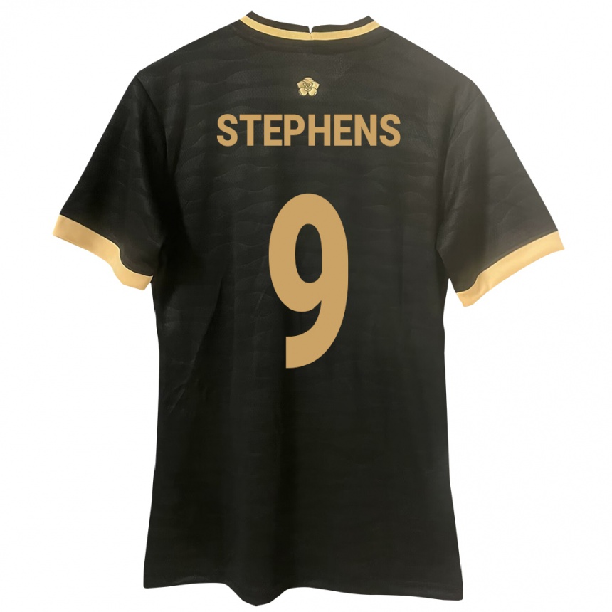 Gyermek Labdarúgás Panama Alfredo Stephens #9 Fekete Idegenbeli Jersey 24-26 Mez Póló Ing