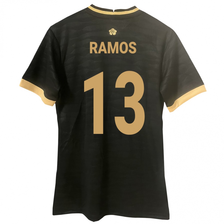 Gyermek Labdarúgás Panama Jiovany Ramos #13 Fekete Idegenbeli Jersey 24-26 Mez Póló Ing