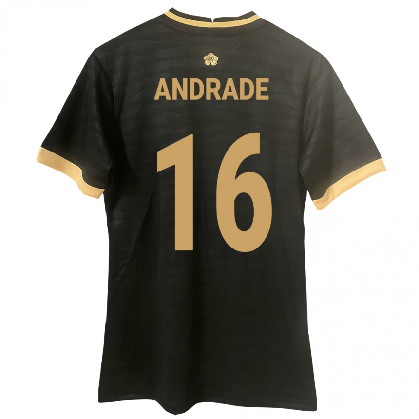 Gyermek Labdarúgás Panama Andrés Andrade #16 Fekete Idegenbeli Jersey 24-26 Mez Póló Ing