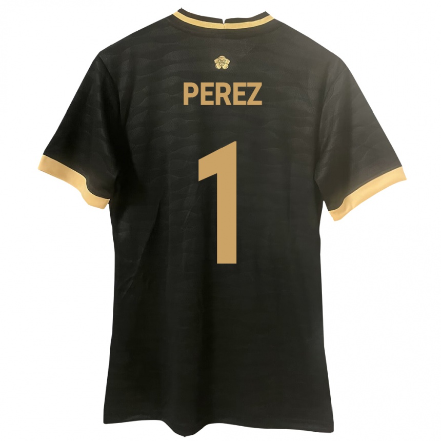 Gyermek Labdarúgás Panama Miguel Pérez #1 Fekete Idegenbeli Jersey 24-26 Mez Póló Ing