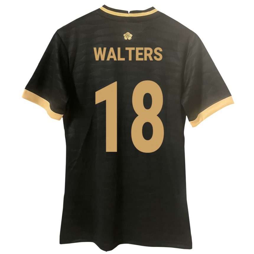 Gyermek Labdarúgás Panama Kairo Walters #18 Fekete Idegenbeli Jersey 24-26 Mez Póló Ing