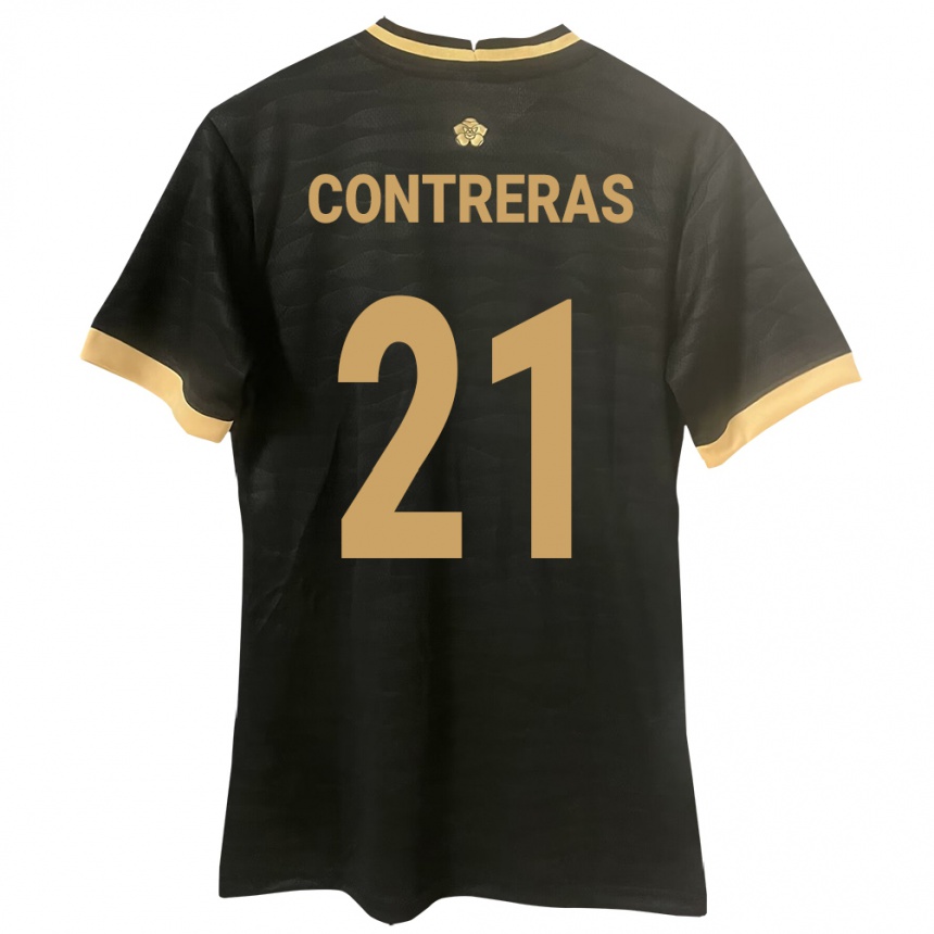 Gyermek Labdarúgás Panama Davis Contreras #21 Fekete Idegenbeli Jersey 24-26 Mez Póló Ing