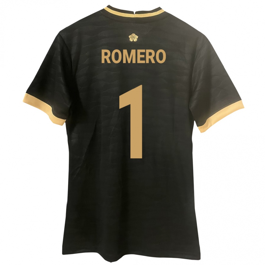 Gyermek Labdarúgás Panama Manuel Romero #1 Fekete Idegenbeli Jersey 24-26 Mez Póló Ing