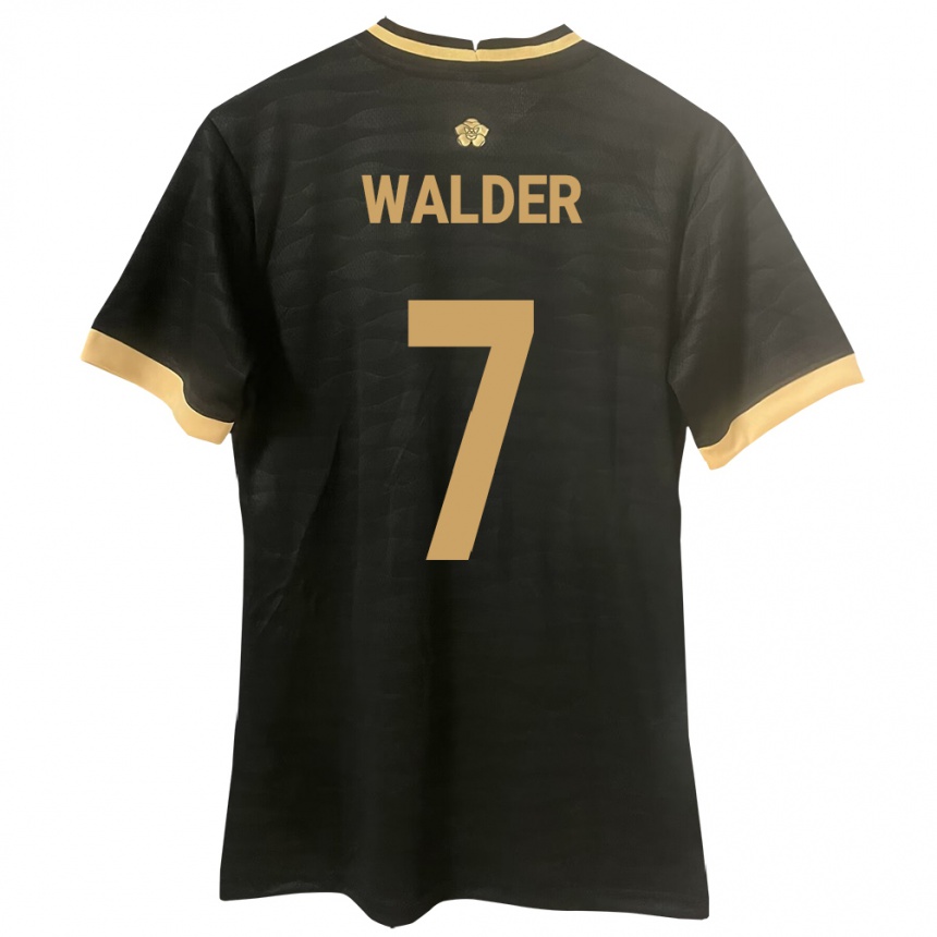 Gyermek Labdarúgás Panama Kevin Walder #7 Fekete Idegenbeli Jersey 24-26 Mez Póló Ing