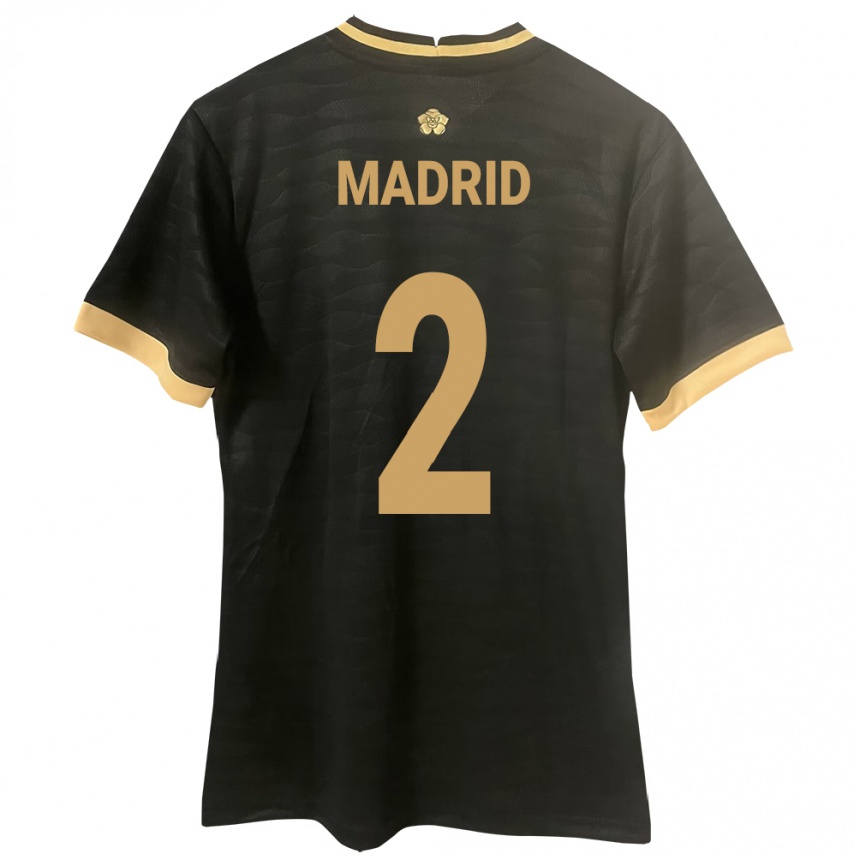 Gyermek Labdarúgás Panama Dayane Madrid #2 Fekete Idegenbeli Jersey 24-26 Mez Póló Ing