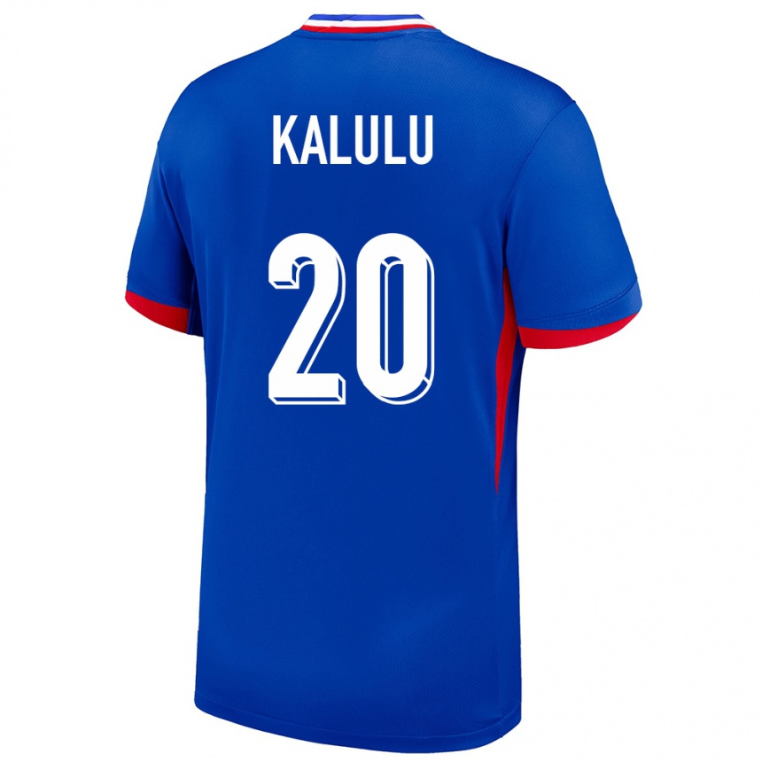 Férfi Labdarúgás Franciaország Pierre Kalulu #20 Kék Hazai Jersey 24-26 Mez Póló Ing