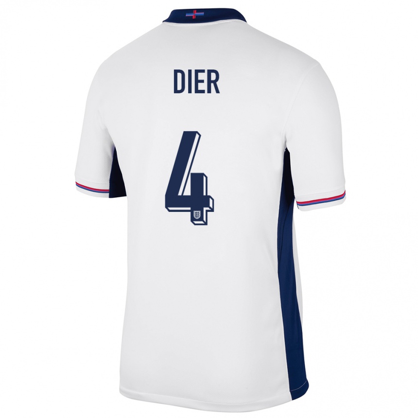 Férfi Labdarúgás Anglia Eric Dier #4 Fehér Hazai Jersey 24-26 Mez Póló Ing