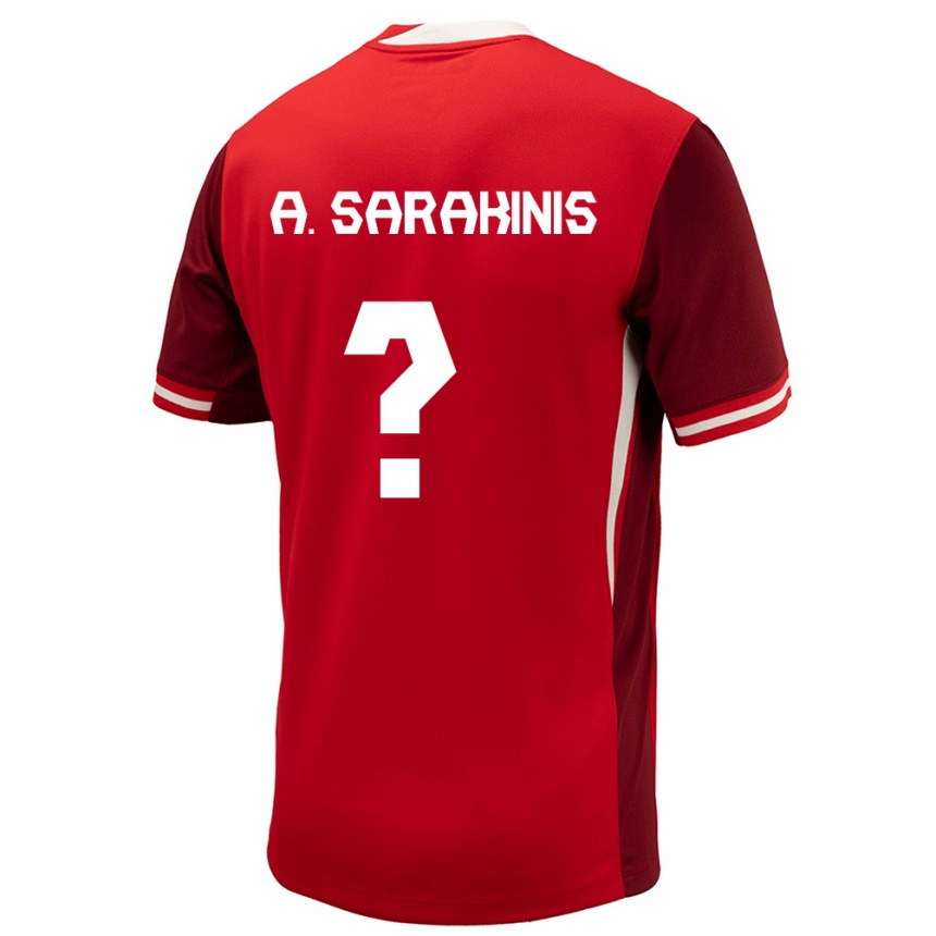 Férfi Labdarúgás Kanada Alexander Sarakinis #0 Piros Hazai Jersey 24-26 Mez Póló Ing