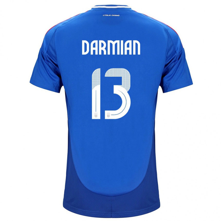 Férfi Labdarúgás Olaszország Matteo Darmian #13 Kék Hazai Jersey 24-26 Mez Póló Ing