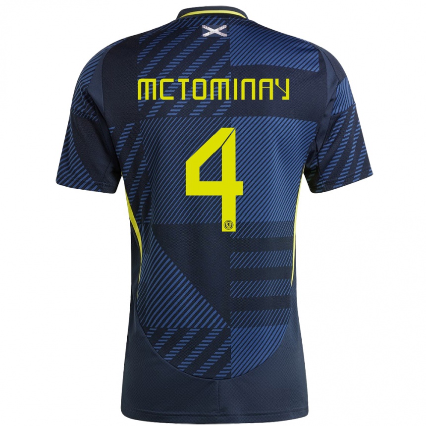 Férfi Labdarúgás Skócia Scott Mctominay #4 Sötétkék Hazai Jersey 24-26 Mez Póló Ing