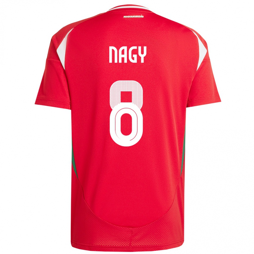 Férfi Labdarúgás Magyarország Ádám Nagy #8 Piros Hazai Jersey 24-26 Mez Póló Ing