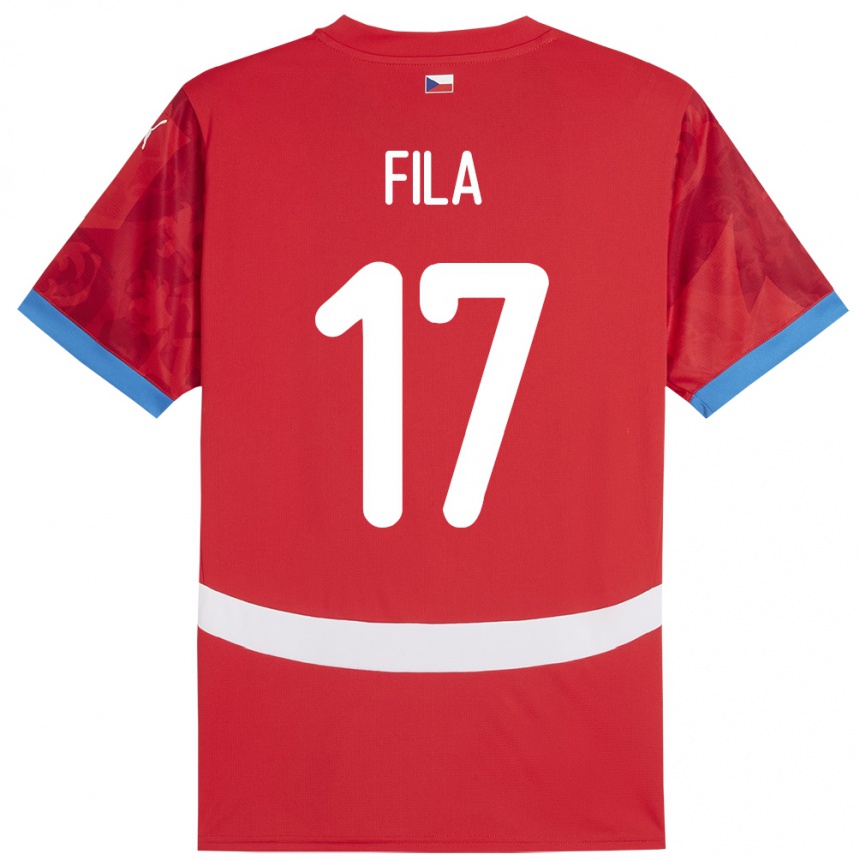 Férfi Labdarúgás Csehország Lukas Fila #17 Piros Hazai Jersey 24-26 Mez Póló Ing