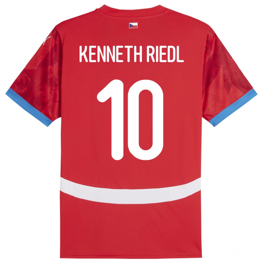 Férfi Labdarúgás Csehország Victor Kenneth Riedl #10 Piros Hazai Jersey 24-26 Mez Póló Ing