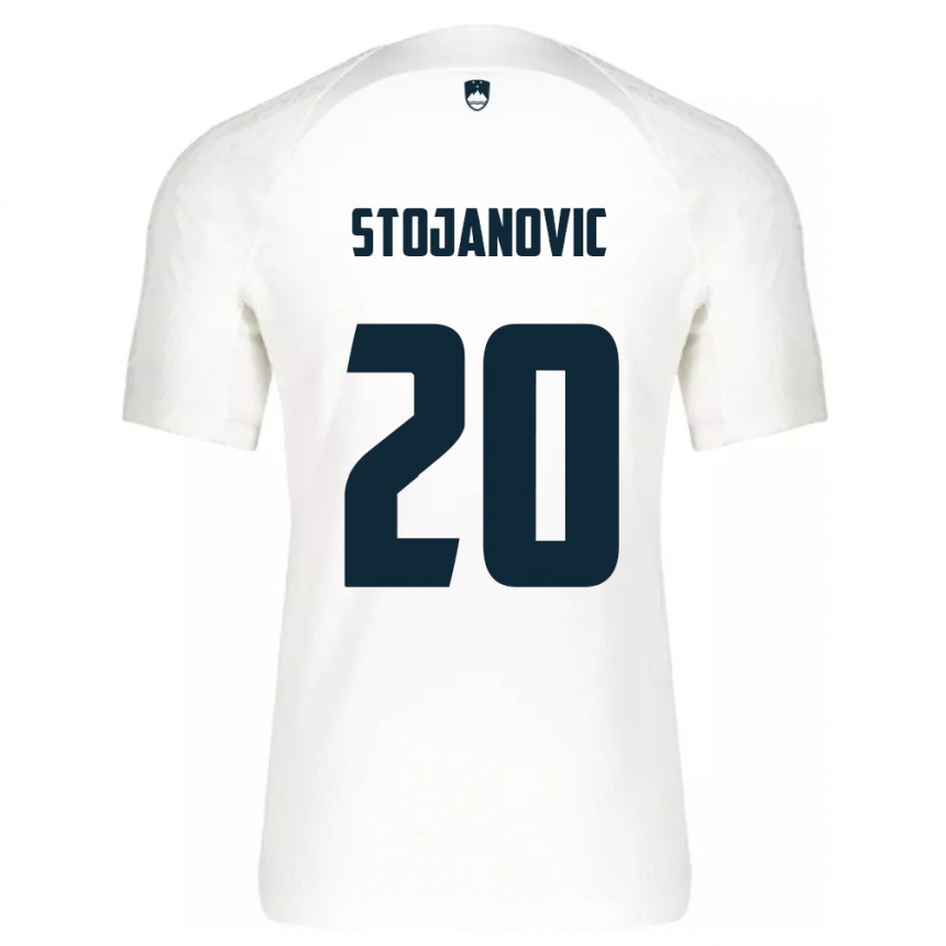 Férfi Labdarúgás Szlovénia Petar Stojanović #20 Fehér Hazai Jersey 24-26 Mez Póló Ing