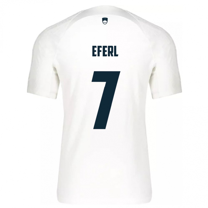 Férfi Labdarúgás Szlovénia Anja Eferl #7 Fehér Hazai Jersey 24-26 Mez Póló Ing