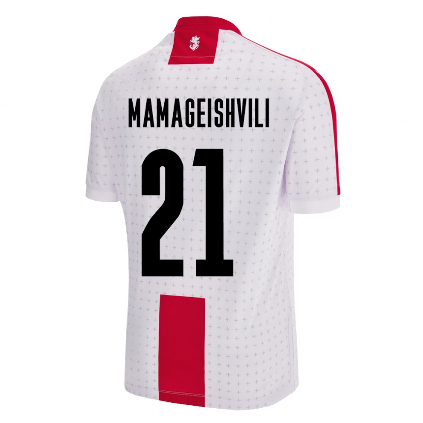 Férfi Labdarúgás Grúzia Otar Mamageishvili #21 Fehér Hazai Jersey 24-26 Mez Póló Ing