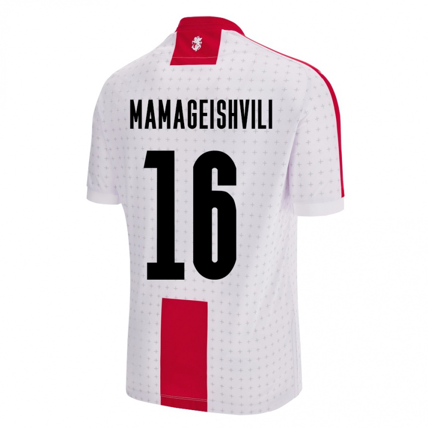 Férfi Labdarúgás Grúzia Gizo Mamageishvili #16 Fehér Hazai Jersey 24-26 Mez Póló Ing