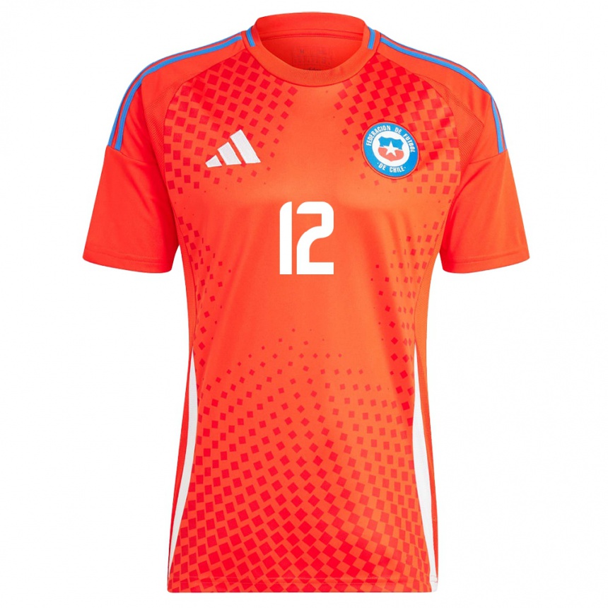 Férfi Labdarúgás Chile Gabriel Arias #12 Piros Hazai Jersey 24-26 Mez Póló Ing