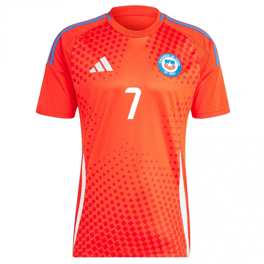 Férfi Labdarúgás Chile Bastián Escobar #7 Piros Hazai Jersey 24-26 Mez Póló Ing