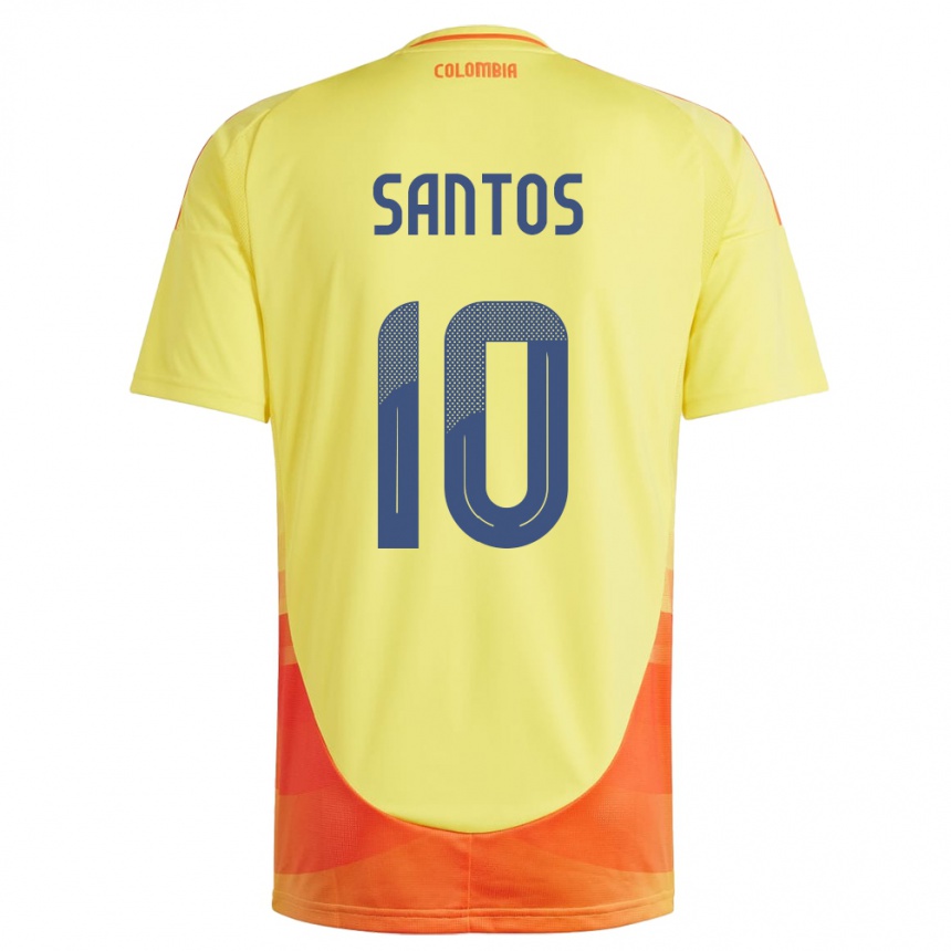 Férfi Labdarúgás Kolumbia Leicy Santos #10 Sárga Hazai Jersey 24-26 Mez Póló Ing