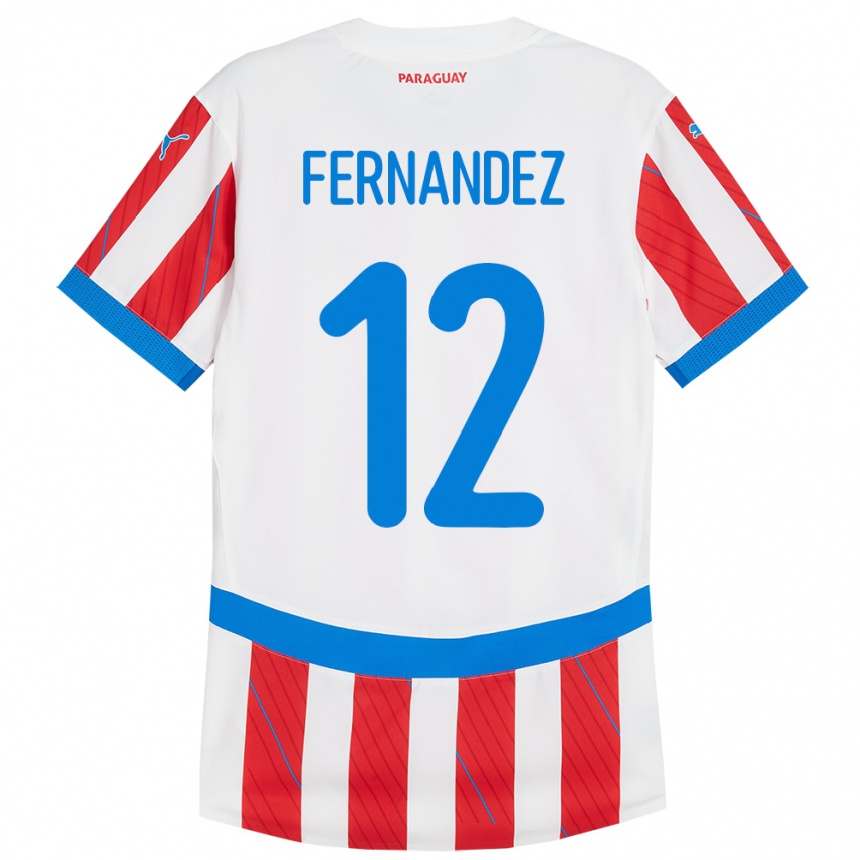 Férfi Labdarúgás Paraguay Gatito Fernández #12 Fehér Piros Hazai Jersey 24-26 Mez Póló Ing