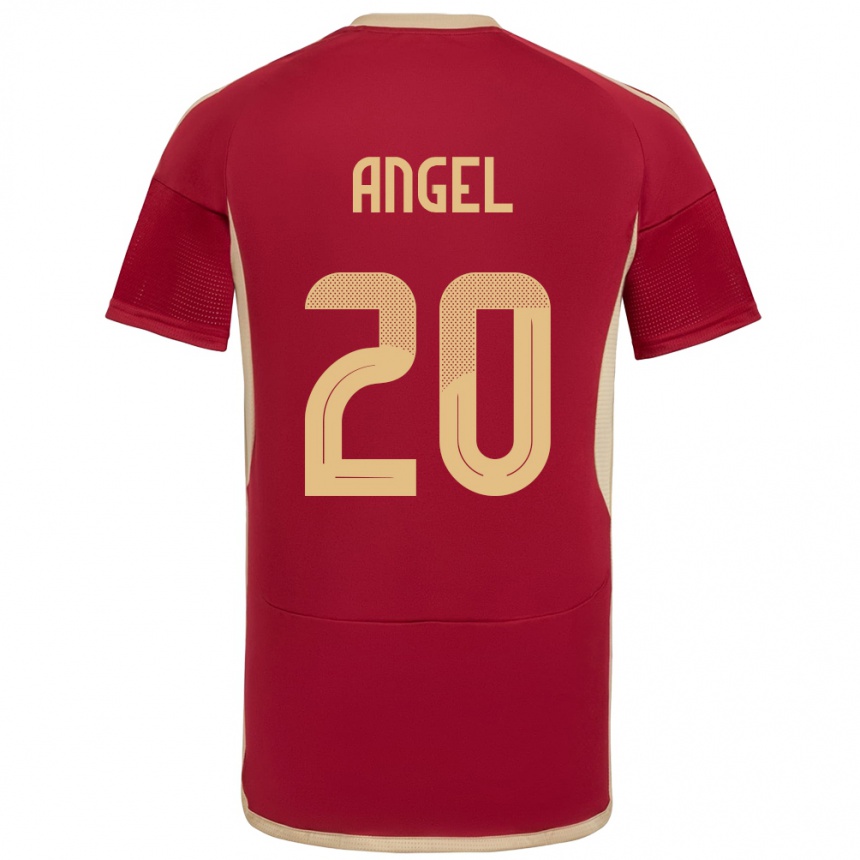 Férfi Labdarúgás Venezuela Wilker Ángel #20 Burgundia Hazai Jersey 24-26 Mez Póló Ing