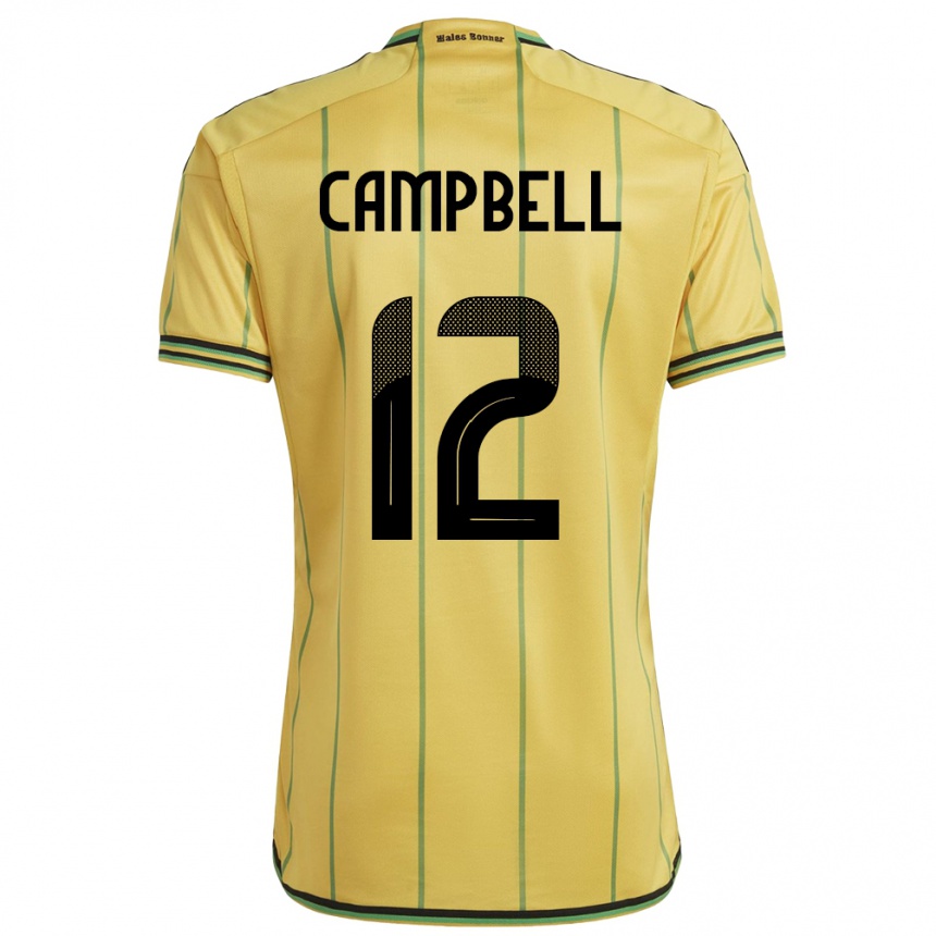 Férfi Labdarúgás Jamaica Sashana Campbell #12 Sárga Hazai Jersey 24-26 Mez Póló Ing