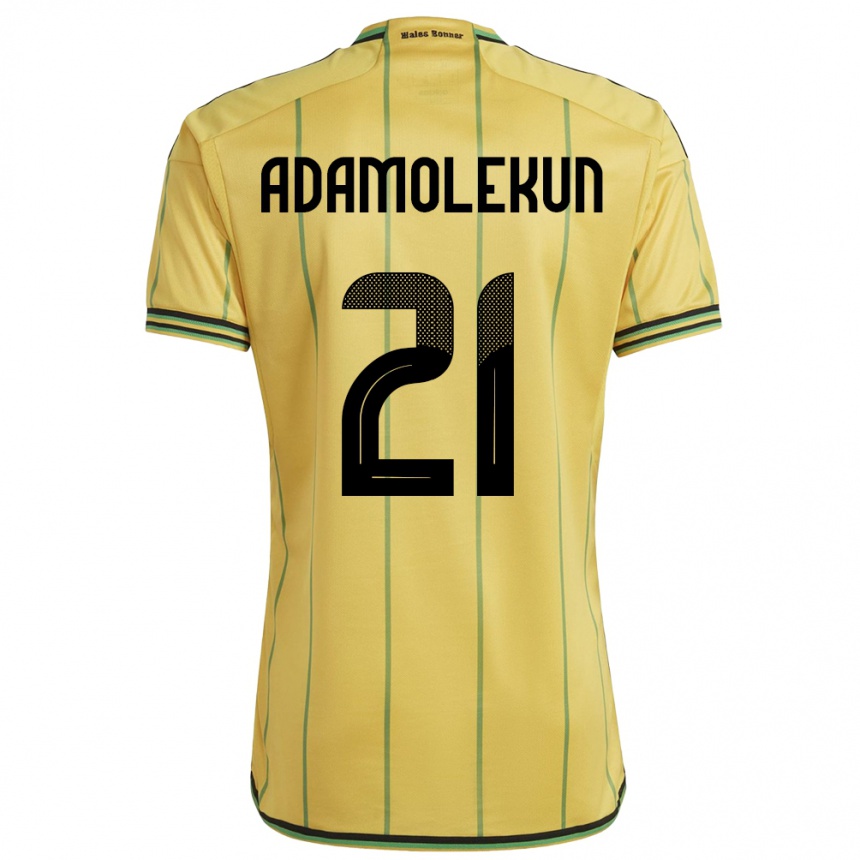 Férfi Labdarúgás Jamaica Olufolasade Adamolekun #21 Sárga Hazai Jersey 24-26 Mez Póló Ing