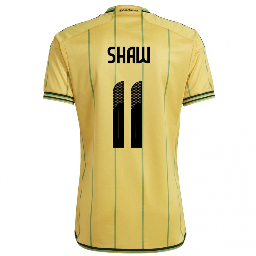 Férfi Labdarúgás Jamaica Khadija Shaw #11 Sárga Hazai Jersey 24-26 Mez Póló Ing