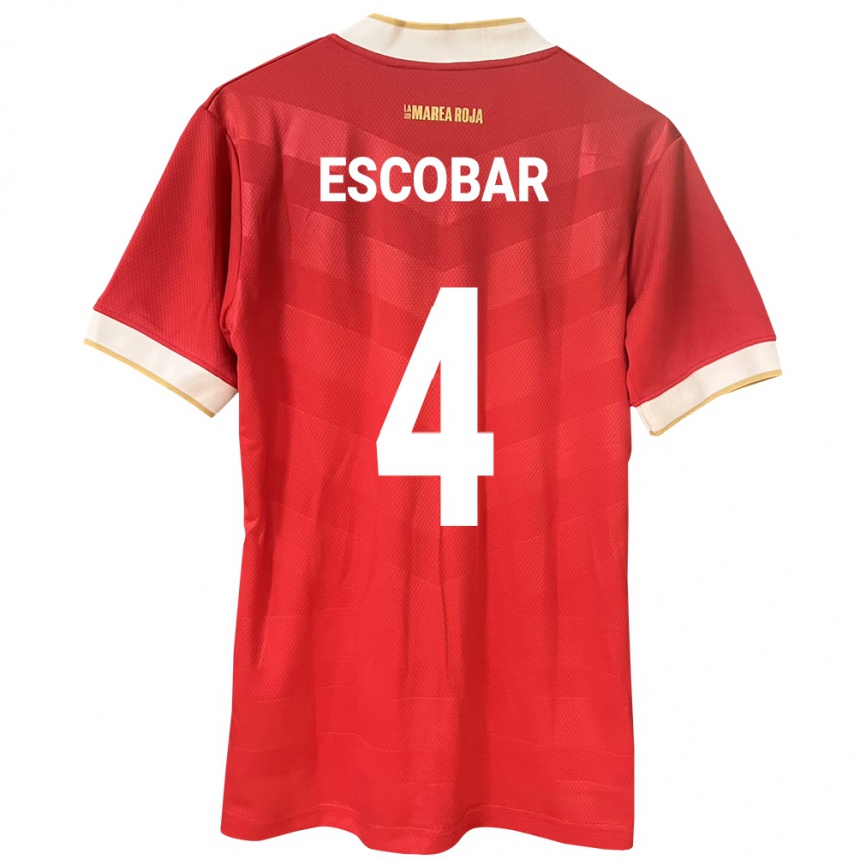 Férfi Labdarúgás Panama Fidel Escobar #4 Piros Hazai Jersey 24-26 Mez Póló Ing