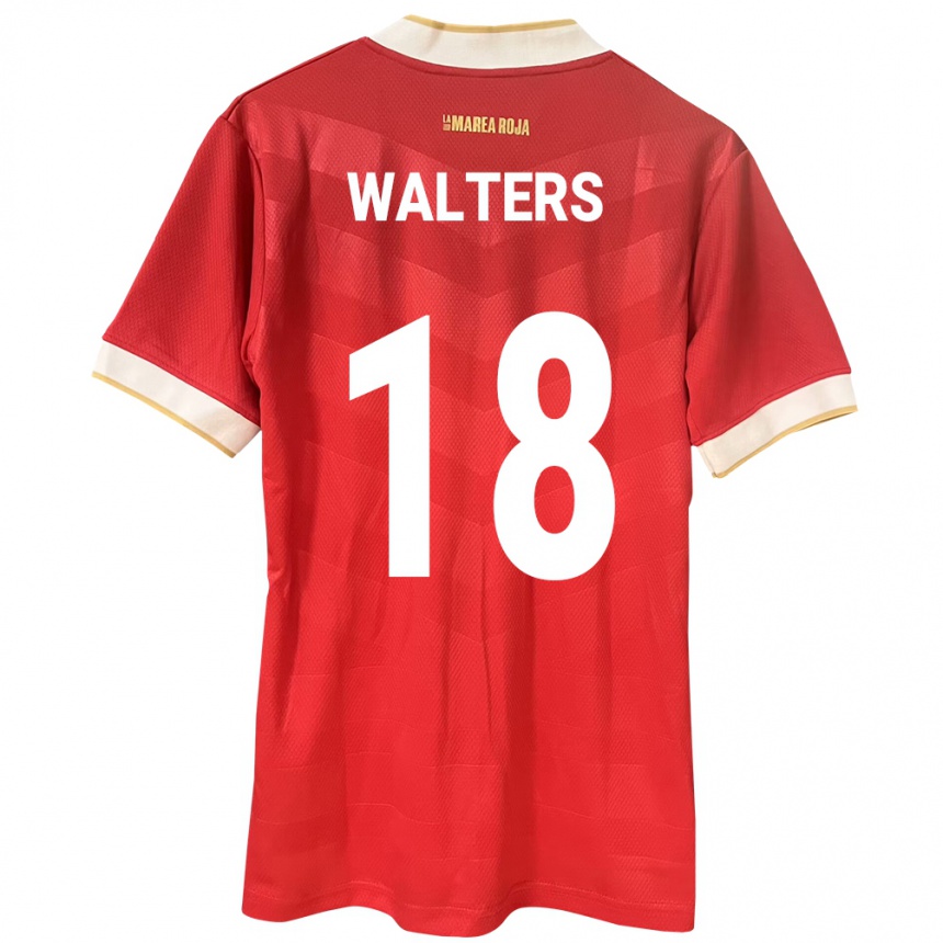 Férfi Labdarúgás Panama Kairo Walters #18 Piros Hazai Jersey 24-26 Mez Póló Ing