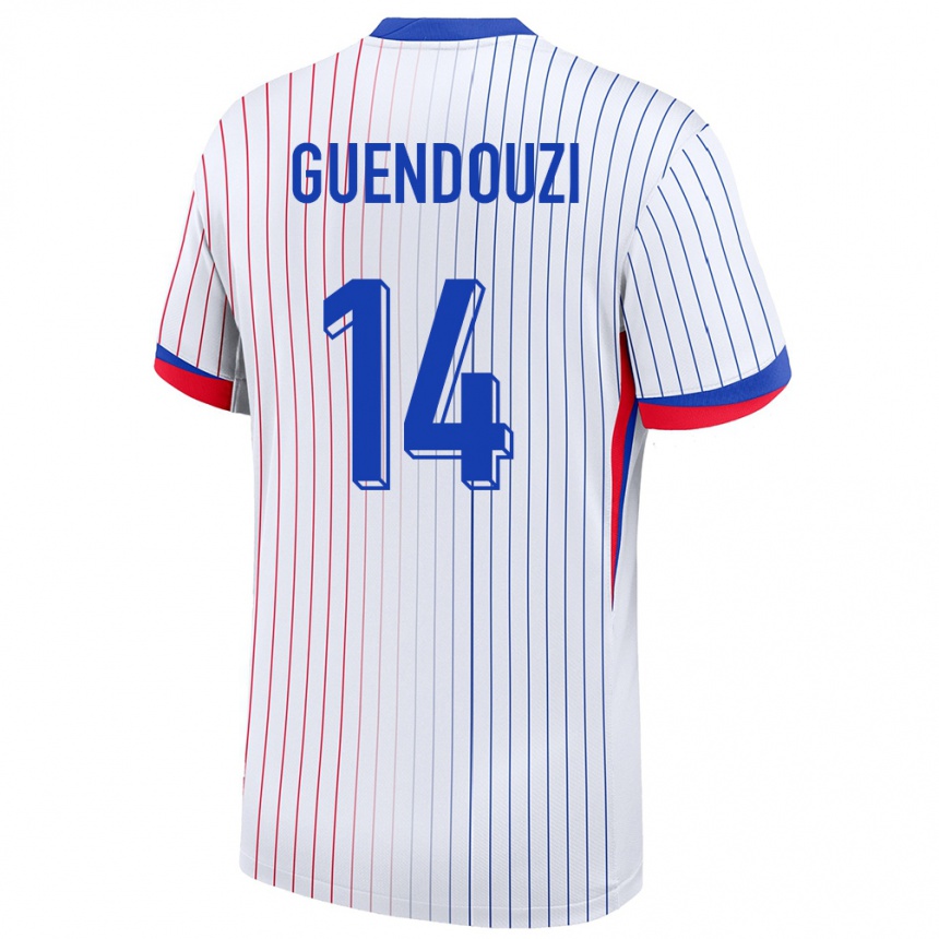 Férfi Labdarúgás Franciaország Matteo Guendouzi #14 Fehér Idegenbeli Jersey 24-26 Mez Póló Ing