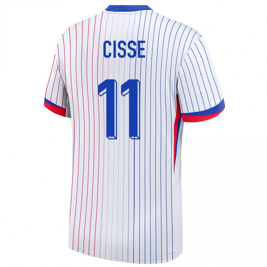 Férfi Labdarúgás Franciaország Lamine Cisse #11 Fehér Idegenbeli Jersey 24-26 Mez Póló Ing