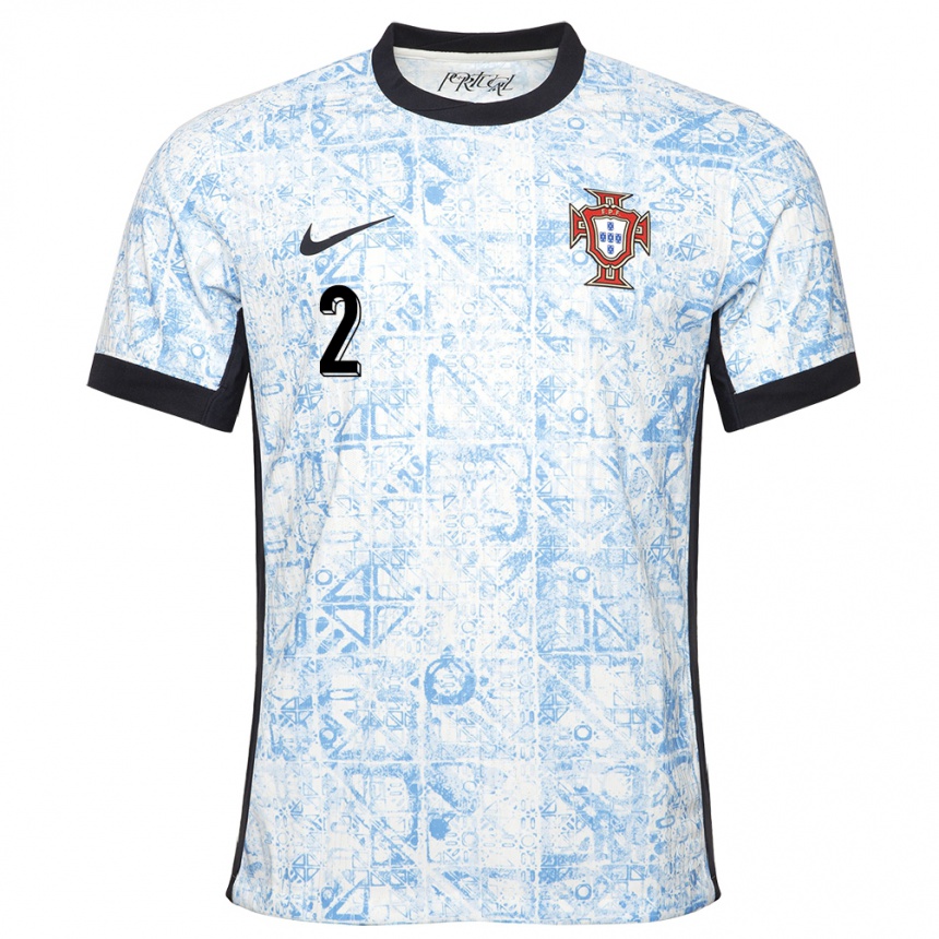 Férfi Labdarúgás Portugália Catarina Amado #2 Krémkék Idegenbeli Jersey 24-26 Mez Póló Ing