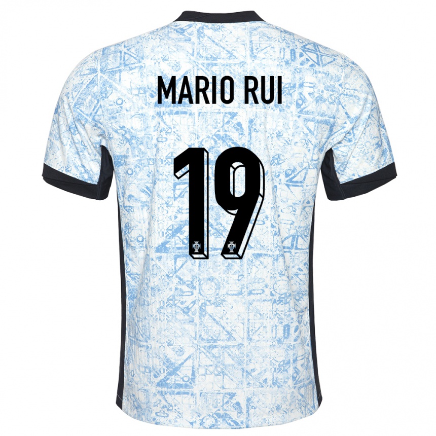 Férfi Labdarúgás Portugália Mario Rui #19 Krémkék Idegenbeli Jersey 24-26 Mez Póló Ing